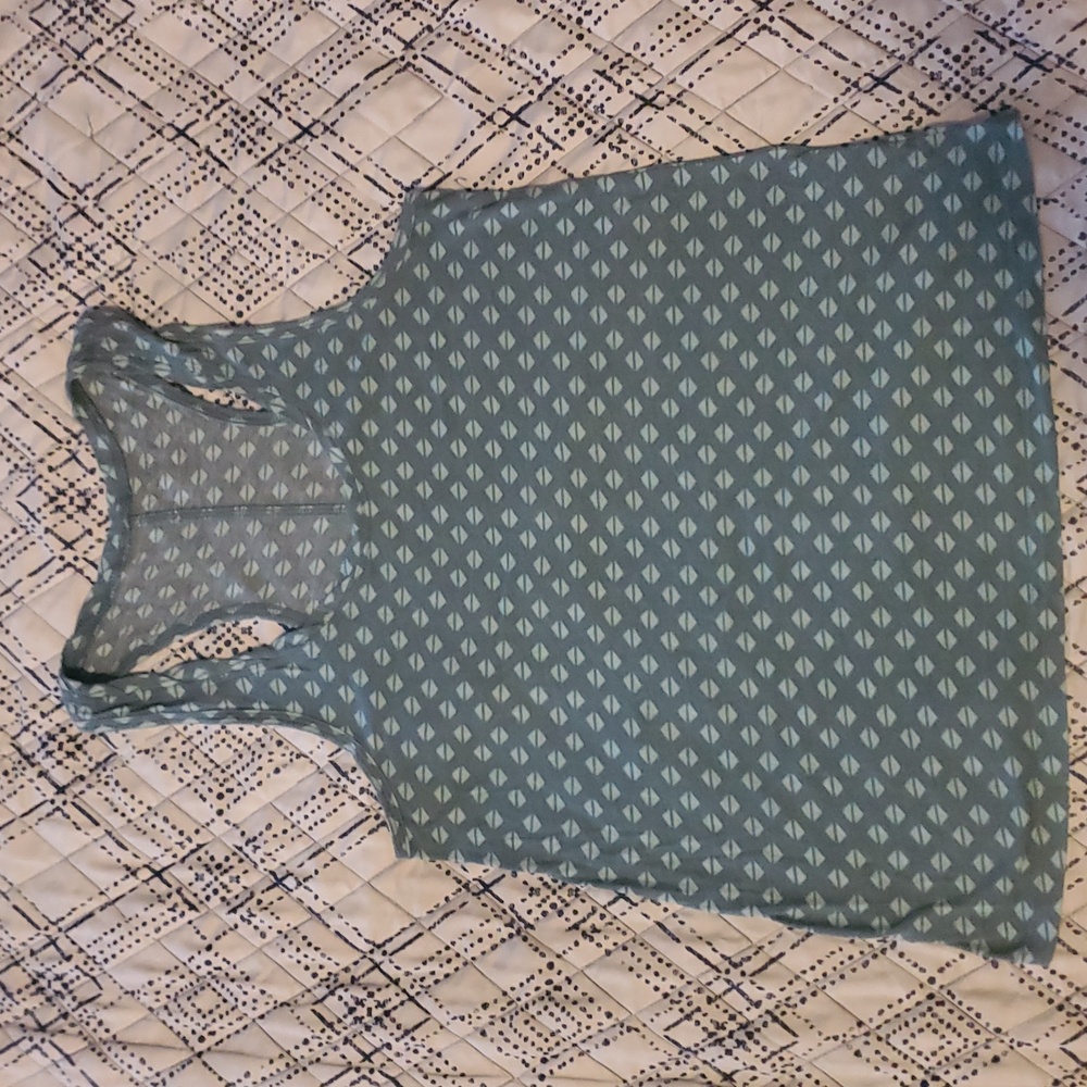 Teal Elevator Button Pattern Lightweight Racerback Tank Top